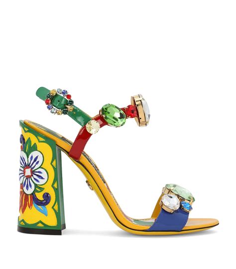 dolce gabbana embellished sandals|dolce gabbana heeled sandals.